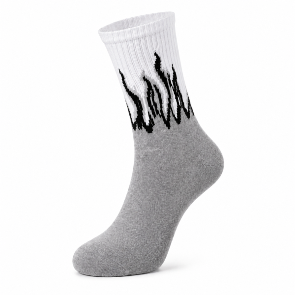 IMG_9834 Smoke Fade Flame Socks – Grey & White