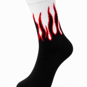 Inferno Edge Flame Socks – Black & White