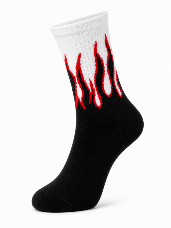 IMG_9839 Inferno Edge Flame Socks – Black & White
