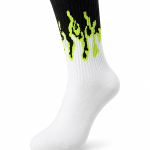 Toxic Flame Socks – White & Neon Green | Special Edition
