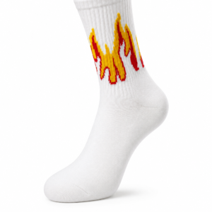 Wildfire Flame Socks – White & Red & Yellow | Special Edition